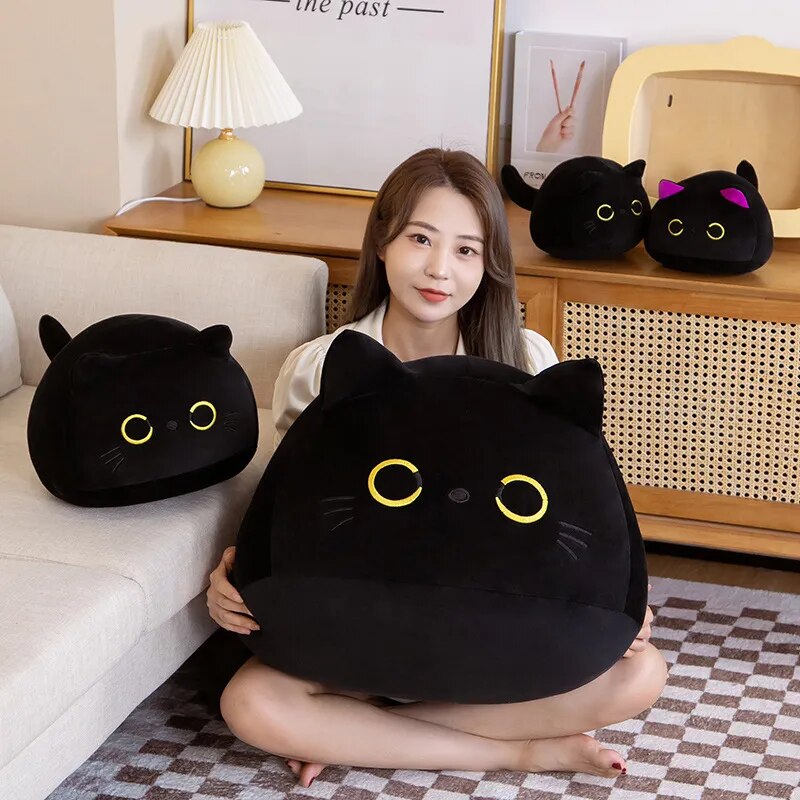 Black Cat Plush Toy Soft Plushies New Cute Stuffed Animal Cat Throw Pillow Doll Room Decor Kawaii Peluche Kids Birthday Gift ShopOnlyDeal