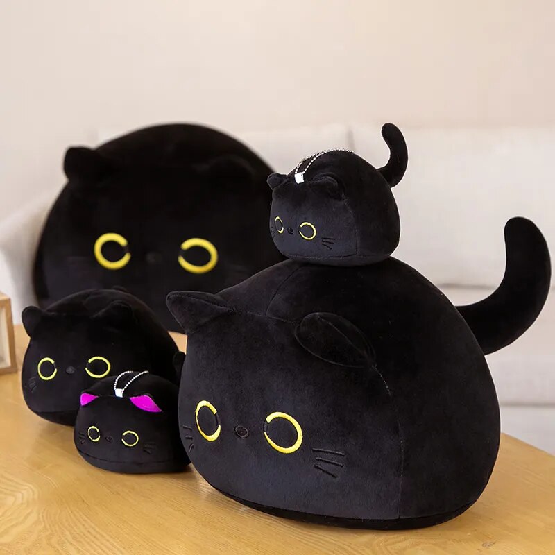 Black Cat Plush Toy Soft Plushies New Cute Stuffed Animal Cat Throw Pillow Doll Room Decor Kawaii Peluche Kids Birthday Gift ShopOnlyDeal