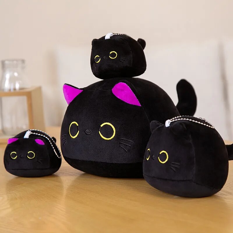 Black Cat Plush Toy Soft Plushies New Cute Stuffed Animal Cat Throw Pillow Doll Room Decor Kawaii Peluche Kids Birthday Gift ShopOnlyDeal