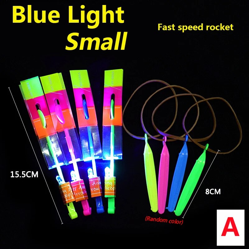 New 50/30/10/5/1Pc Amazing Light Toy Arrow Rocket Helicopter Flying Toy LED Light Toys Party Fun Gifts Rubber Band Catapult ShopOnlyDeal