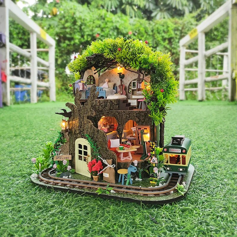 New Diy House Kit Dollhouse Miniature Furniture Garden Building Model Room Box Wooden Doll House for Toys Christmas Gifts ShopOnlyDeal