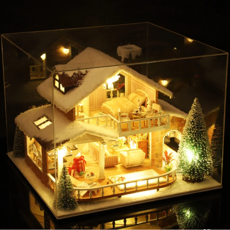 Christman Gift New Diy House Miniature Dollhouse Kit Carnival Building Model Room Box Wood Doll House Furniture Kids Toys Adult Gifts ShopOnlyDeal