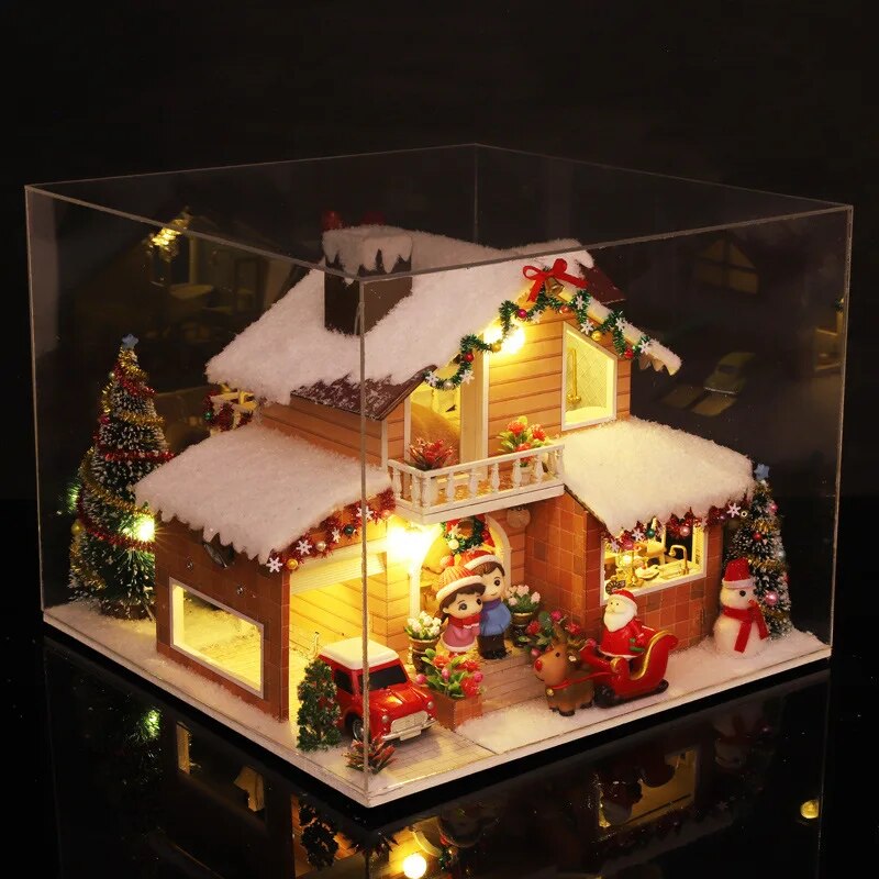 Christman Gift New Diy House Miniature Dollhouse Kit Carnival Building Model Room Box Wood Doll House Furniture Kids Toys Adult Gifts ShopOnlyDeal