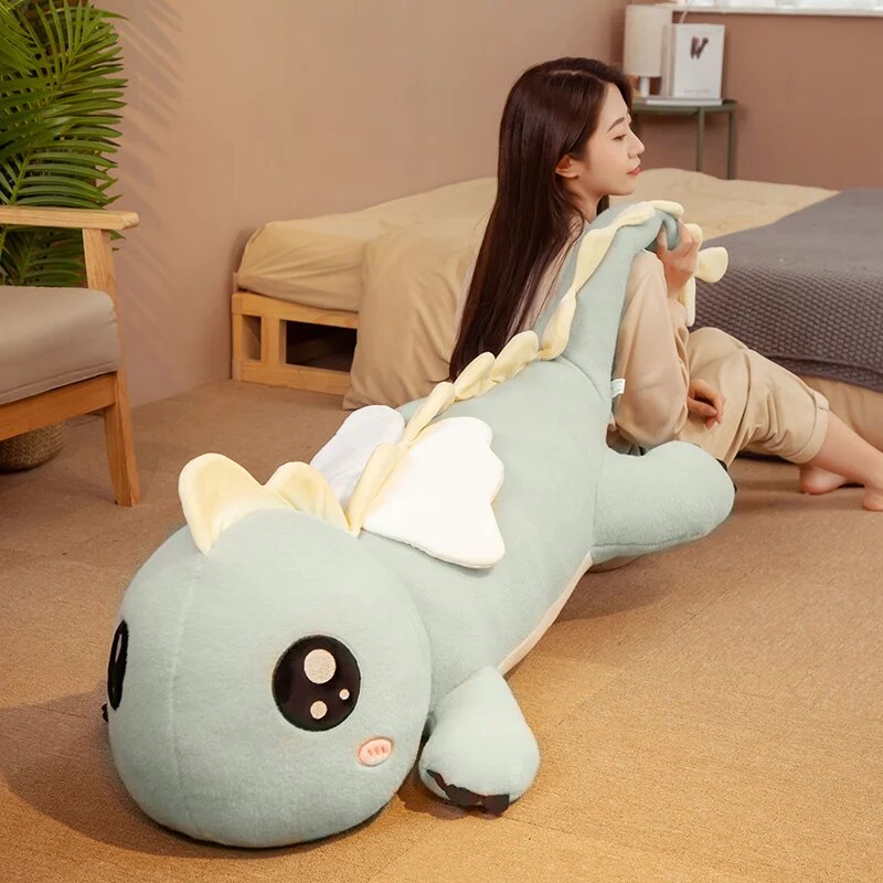 New Huggable Big Long Cute Dinosaur Plush Toy Soft Cartoon Animal Angel Stuffed Doll Boyfriend Pillow Kids Girl Birthday Gift ShopOnlyDeal