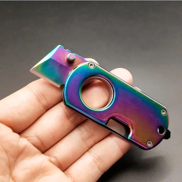 Mini Ring Knife EDC Tool Knife Creative Multi-function Convenient Outdoor Camping Self-defense Folding Knife Fruit Knife ShopOnlyDeal