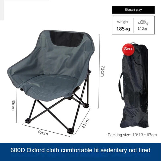 New Portable Ultralight Moon Chair Outdoor Folding Chair Camping Fishing Art Efficient And Reliable Furniture Store