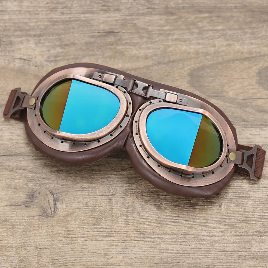 Retro Motorcycle Goggles Men New Vintage Moto Classic Glasses Pilot Steampunk Windproof Dustproof Goggles Outdoor Sports Eyewear ShopOnlyDeal
