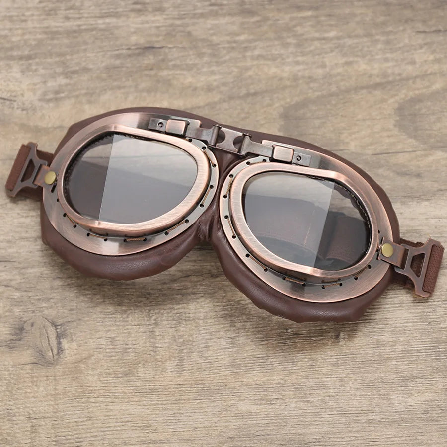 Retro Motorcycle Goggles Men New Vintage Moto Classic Glasses Pilot Steampunk Windproof Dustproof Goggles Outdoor Sports Eyewear ShopOnlyDeal