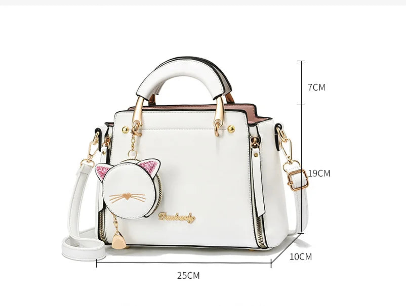 Chic and Versatile Fashion Handbag - Trendy Shoulder Bag for Women with Cat Coin Purse and Headphone Compartment, Perfect for Any Occasion ShopOnlyDeal