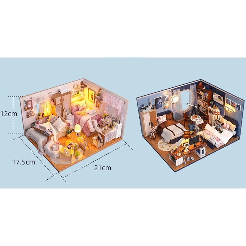 New Year Christmas Gifts Doll House DIY Miniature Dollhouse Toy Furnitures  Houses Toys for Childred Birthday Gifts ShopOnlyDeal