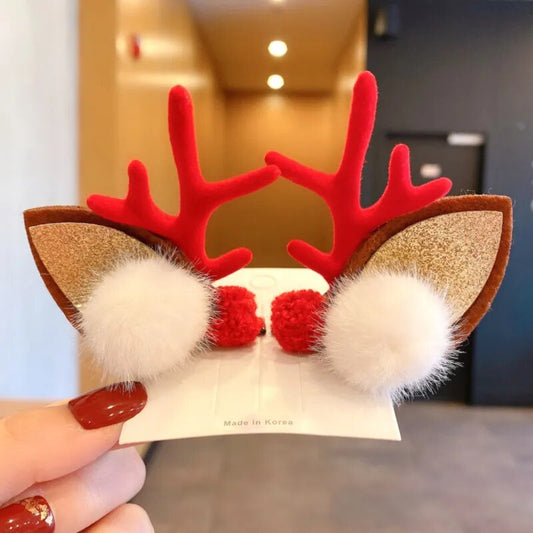 New Year Christmas Hair Pin Children Barrettes Bow Deer Santa Claus Kids Christmas Headwear Girls Kids Hair Accessories ShopOnlyDeal