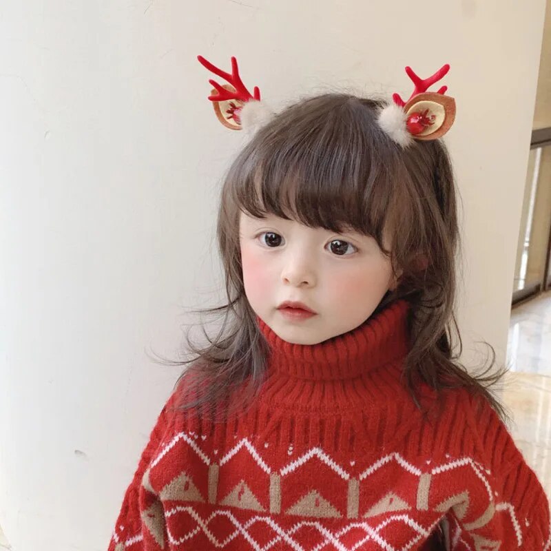 New Year Christmas Hair Pin Children Barrettes Bow Deer Santa Claus Kids Christmas Headwear Girls Kids Hair Accessories ShopOnlyDeal