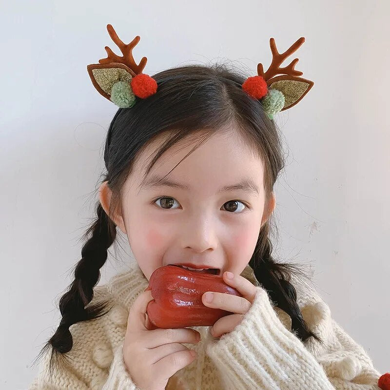 New Year Christmas Hair Pin Children Barrettes Bow Deer Santa Claus Kids Christmas Headwear Girls Kids Hair Accessories ShopOnlyDeal