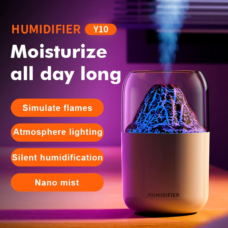 Flame Aroma Diffuser Humidifier USB Desktop Simulation Light Aromatherapy Purifier Air for Bedroom Flame Lamp Difusor ShopOnlyDeal