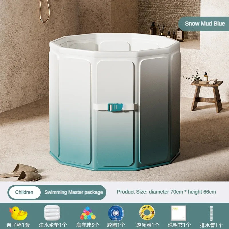 Newly upgraded SPA household large bathtub, bathroom shower bucket, children's bath bucket, 70 * 66 foldable adult shower bucket ShopOnlyDeal