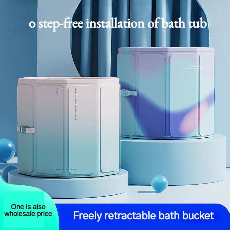 Newly upgraded SPA household large bathtub, bathroom shower bucket, children's bath bucket, 70 * 66 foldable adult shower bucket ShopOnlyDeal