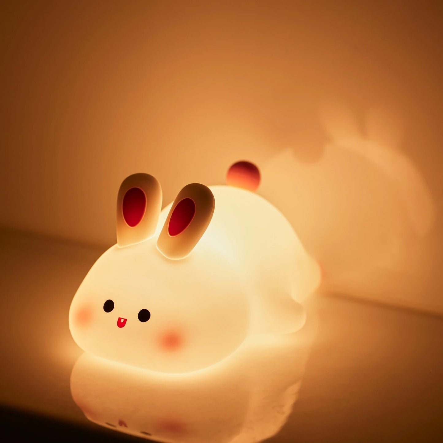 Night Light For Children Rabbit Soft Silicone Sleeping Lamp USB Rechargeable Dimmable Bedside LED Night Lights For Bedroom Decor ShopOnlyDeal