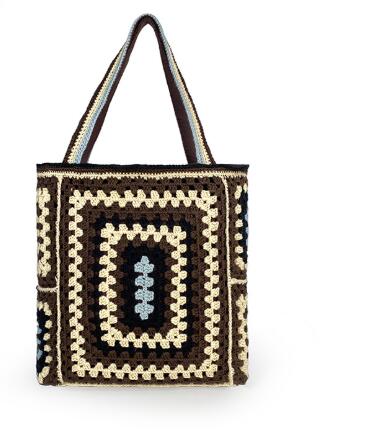 Bohemian Crochet Women Shoulder Bags - Knitting Large Capacity Tote Bag for Casual Style - Lady Handbags, Big Shopper Purses, Summer Beach Bags with a Boho Vibe HISUELY 88 Store