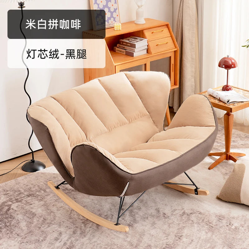 Nordic Rocking Chair Recliner Adult Double Rocking Chair Light Luxury Living Room Home Lazy Sofa Balcony Leisure Chair ShopOnlyDeal