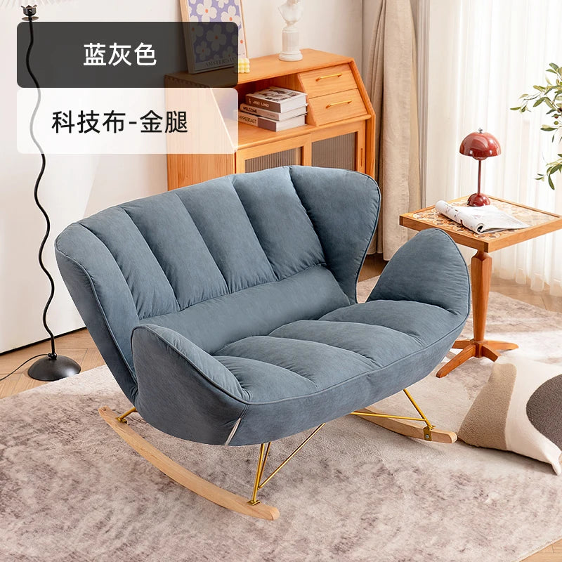 Nordic Rocking Chair Recliner Adult Double Rocking Chair Light Luxury Living Room Home Lazy Sofa Balcony Leisure Chair ShopOnlyDeal