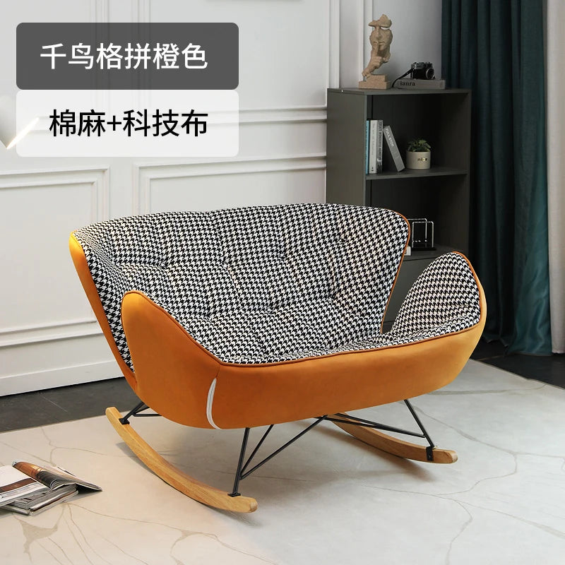 Nordic Rocking Chair Recliner Adult Double Rocking Chair Light Luxury Living Room Home Lazy Sofa Balcony Leisure Chair ShopOnlyDeal