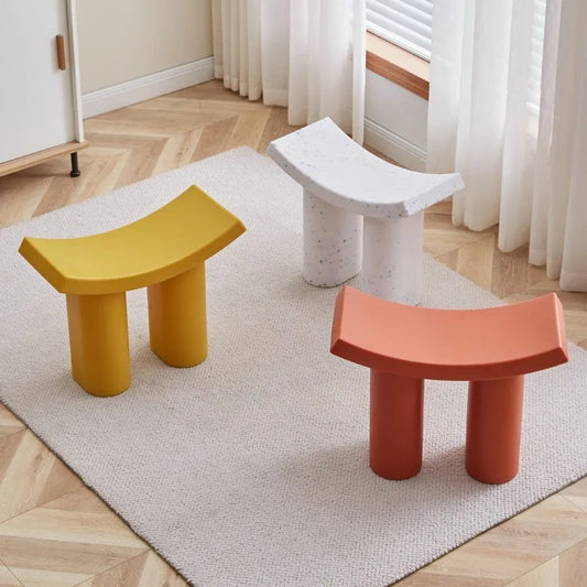 Nordic Stools Shoe Changing Living Room Plastic Small Stool Household Curved Bench Modern Coffee Table Chairs Bedroom Step Stool ShopOnlyDeal