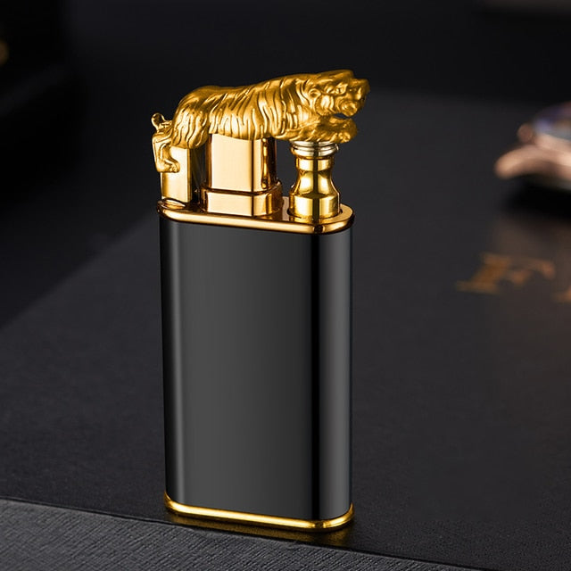 Dragon Lighter Novel Double Fire Blue Flame Metal Crocodile Lighter Butane Jet Turbo Lighter Open Fire Conversion Lighter ShopOnlyDeal