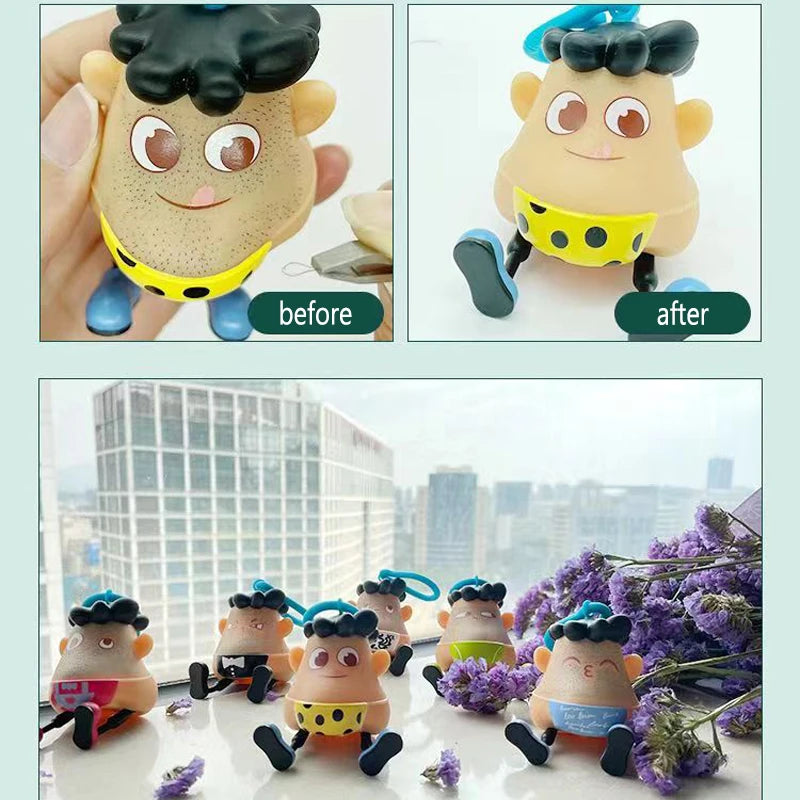 Novelty Plucking Toys Cartoon Pulling Hair Beard Skin Picking Keychain Pimple Anti Stress For Kids Adult Gift ShopOnlyDeal