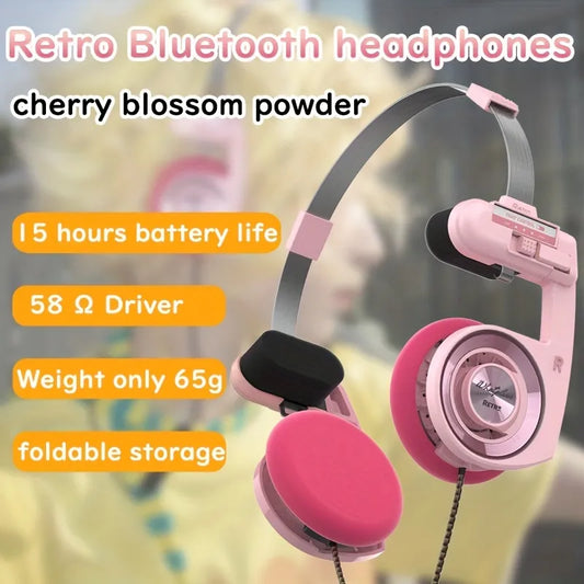 Open-Back Retro Headphones On-Ear Stereo Headset Hifi HD Headset With Noise Reduction Mic Sporty Fashion Partner ShopOnlyDeal