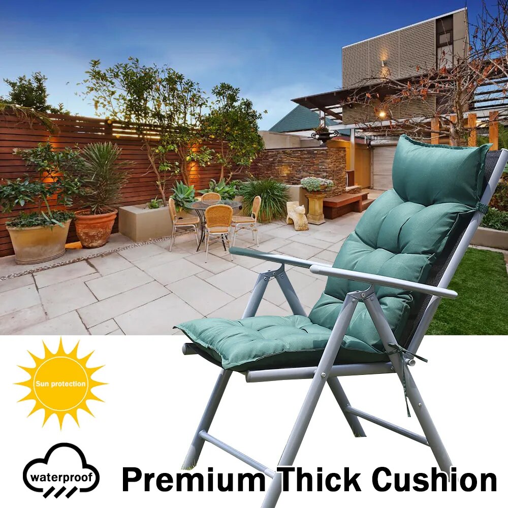 Patio Chair Outdoor High Back Cushion Garden Living Room Waterproof Sun-proof Recliner Seat Cushion Safa Nap Seat Pad ShopOnlyDeal