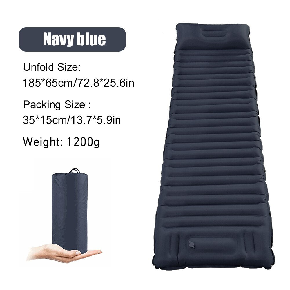 Outdoor Ultralight Sleeping Pad Thicken Inflatable Mattress with Pillow Built-in Pump Splicing Folding Air Cushion for Travel WEST TUNE Outdoor Products Store