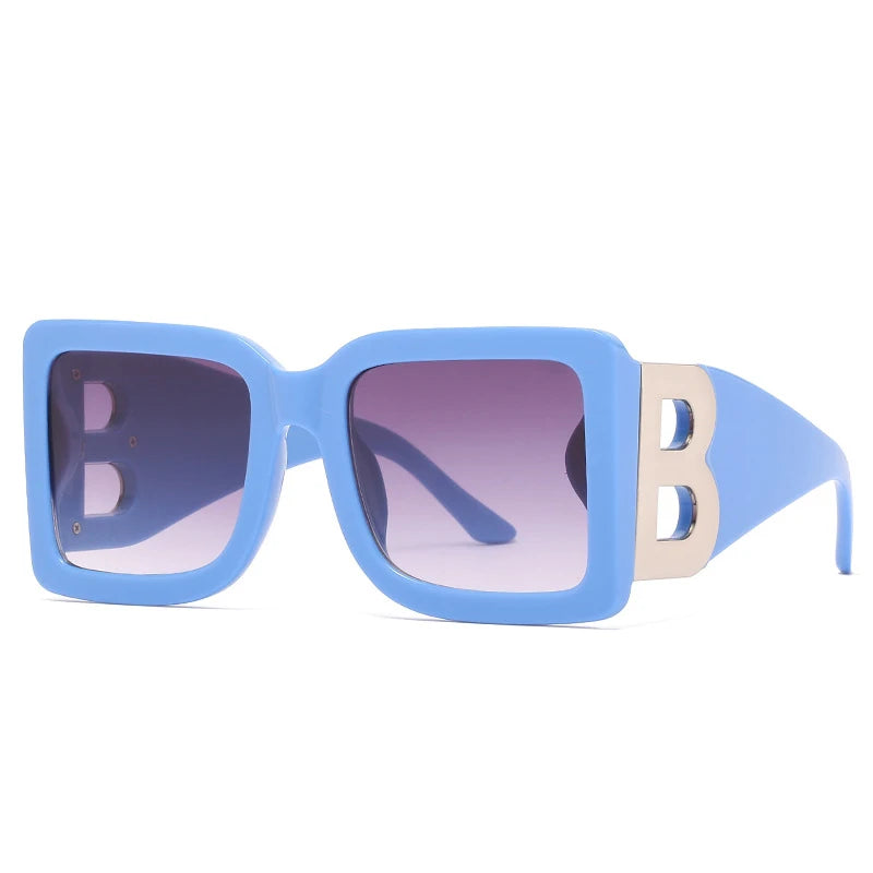 Letter B Oversized Square Sunglasses Women Big Frames  Sun Glasses Men Luxury Brand Designer Shades ShopOnlyDeal