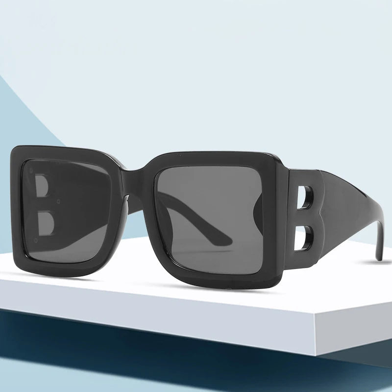 Letter B Oversized Square Sunglasses Women Big Frames  Sun Glasses Men Luxury Brand Designer Shades ShopOnlyDeal