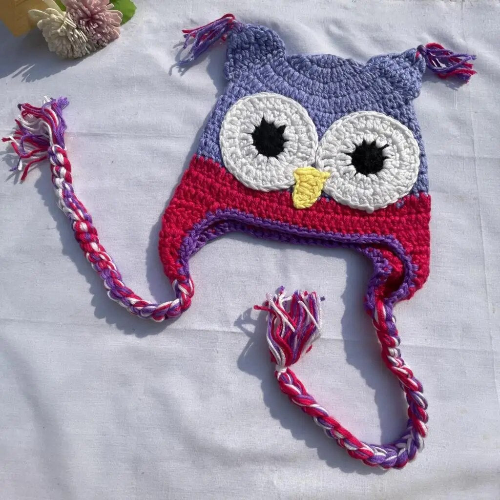 Owl Knitted Kids Hat Children Crochet Cap Baby Boys Winter cap Beanie Girls Bonnet newborn Caps Photography Props ShopOnlyDeal