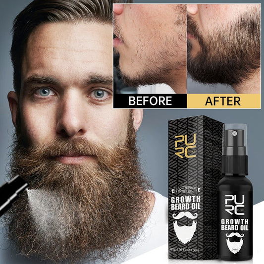 PURC Beard Growth Oil for Men Hair Growth Products Thickener Nourishing Beard Grooming Treatment Beard Care ShopOnlyDeal