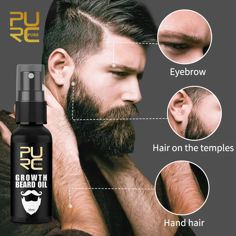 PURC Beard Growth Oil for Men Hair Growth Products Thickener Nourishing Beard Grooming Treatment Beard Care ShopOnlyDeal