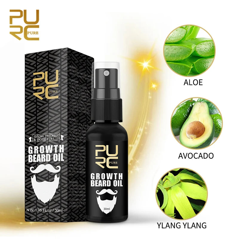 PURC Beard Growth Oil for Men Hair Growth Products Thickener Nourishing Beard Grooming Treatment Beard Care ShopOnlyDeal