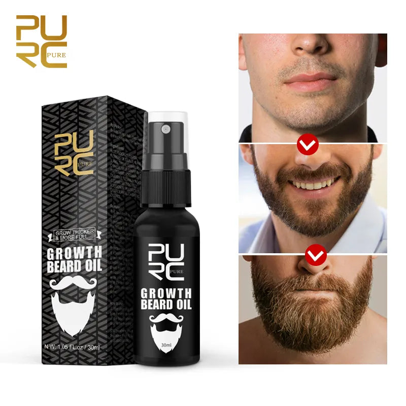 PURC Beard Growth Oil for Men Hair Growth Products Thickener Nourishing Beard Grooming Treatment Beard Care ShopOnlyDeal