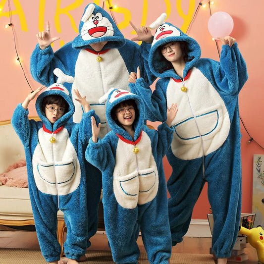 Parent Pajamas Child Outfit Pijamas Jumpsuits Women Men Sleepwear Hoodies Pajama Unisex Winter Thicken Pajamas Onesie Cartoon Dinosaur Pyjamas 81056 ShopOnlyDeal