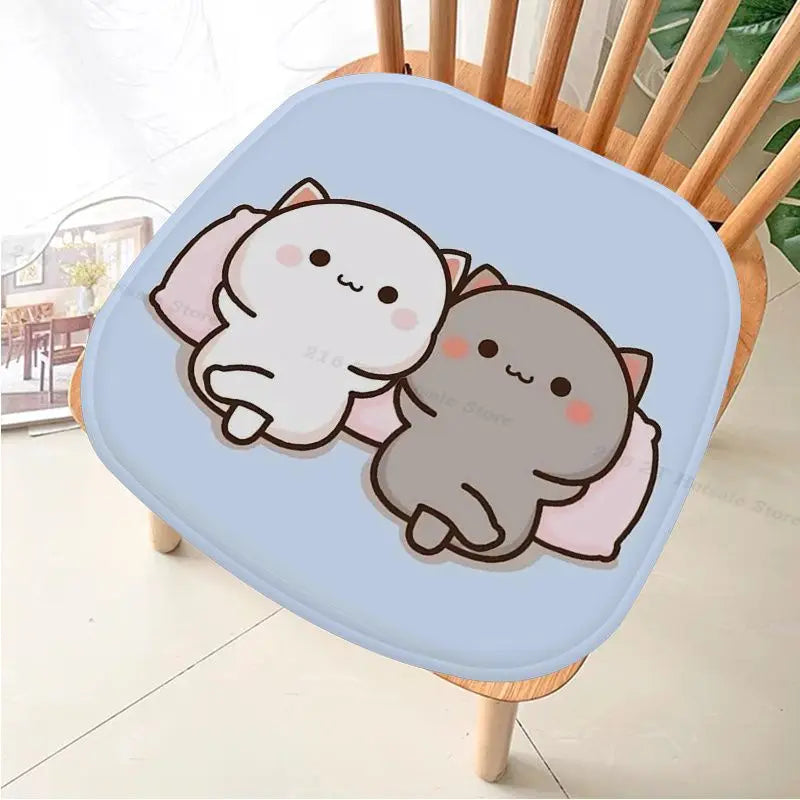 Experience Cozy Seating with Peach Mochi Cat Chair Mat - Soft Seat Cushion for Dining, Patio, Home Office, and Garden ShopOnlyDeal