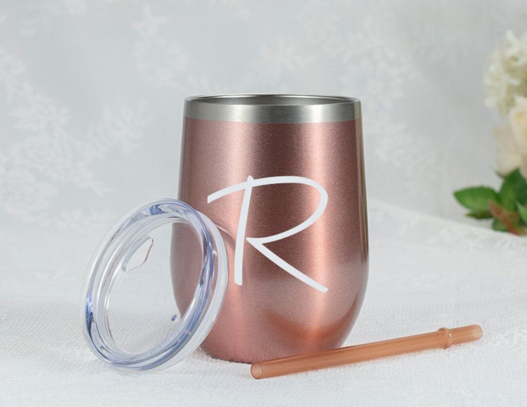 Personalized Wine Tumbler Mug Bridesmaid Gift Stemless Wine Cup with Lid Proposal Gift Wine Glass Bachelorette Party Gift Coffee ShopOnlyDeal