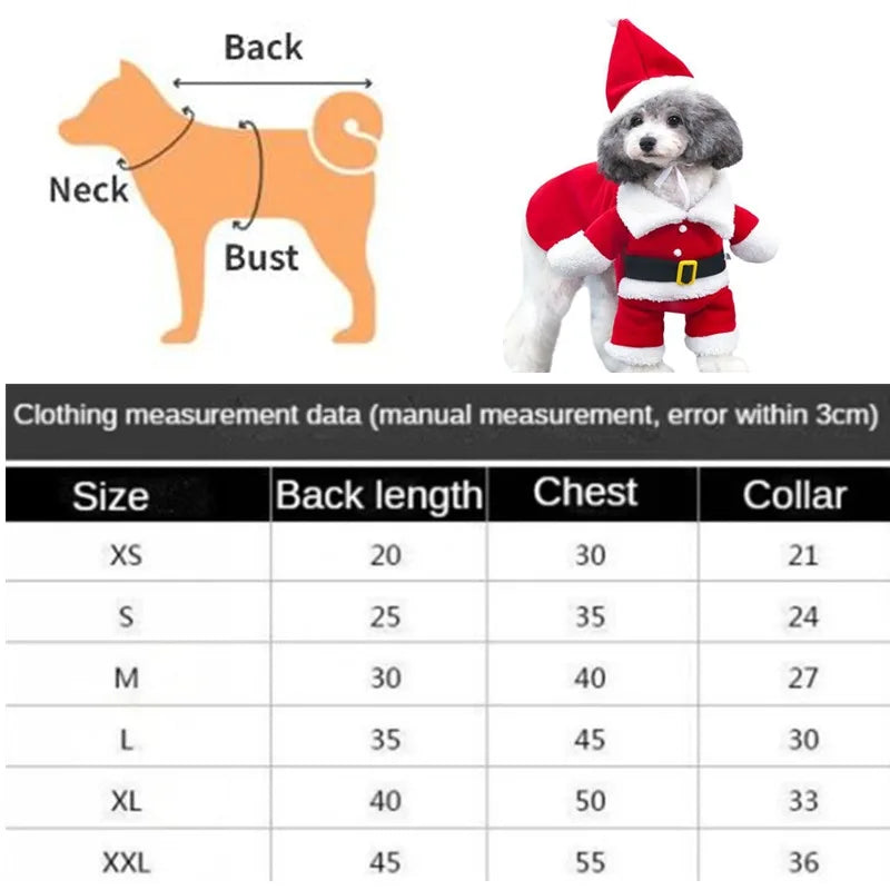 Pet Christmas Clothes Santa Claus Dog Costume Winter Puppy Coat Jacket Suit with Cap Warm Clothing Cosplay For Dogs Cats ShopOnlyDeal