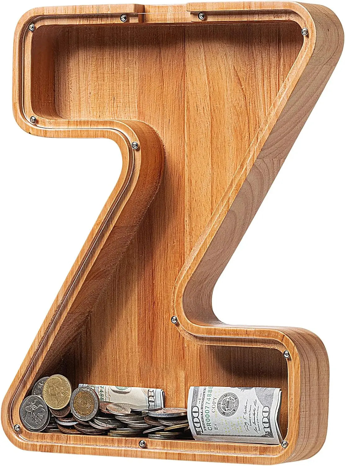 Large Personalized Wooden Letter Piggy Bank for Kids: Alphabet Letter Coin Banks - Unique Money Savings Box ShopOnlyDeal