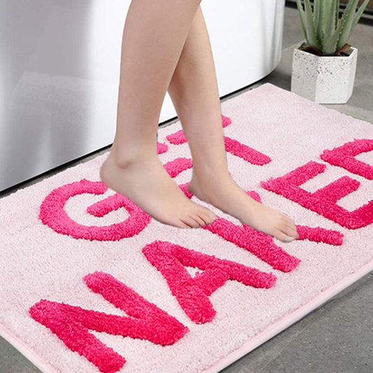 Get Naked Bathroom Mat Pink Get Naked Alphabet Soft Flocking Carpet Shower Foot Pad Entrance Doormat Water Absorption Rugs Bath Decoration ShopOnlyDeal