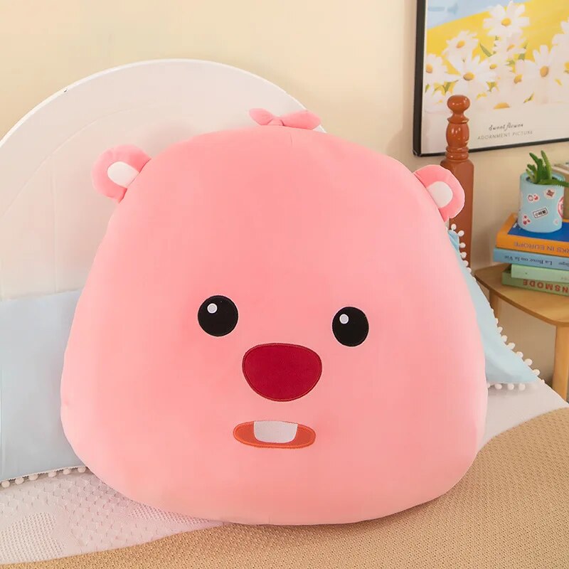 Pink Little Beaver Throw Pillow Cute Soft and Cute Plush Toy Sleep Pillow Car Sofa Pillow Children's Valentine's Day Gift ShopOnlyDeal