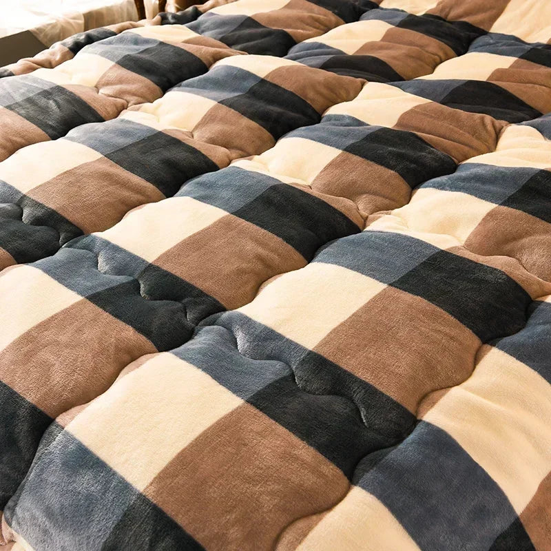 Plaid Super Thick Warm Blankets for Winter Autumn Milk Fleece Thicken Warmth Sleeping Blanket Soft Fluffy Comforter Quilt Duvet ShopOnlyDeal