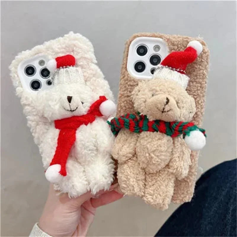 Plush Christmas Bear Phone Case ShopOnlyDeal