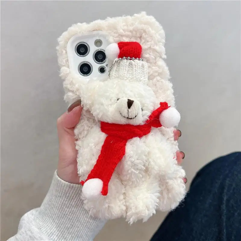 Plush Christmas Bear Phone Case ShopOnlyDeal