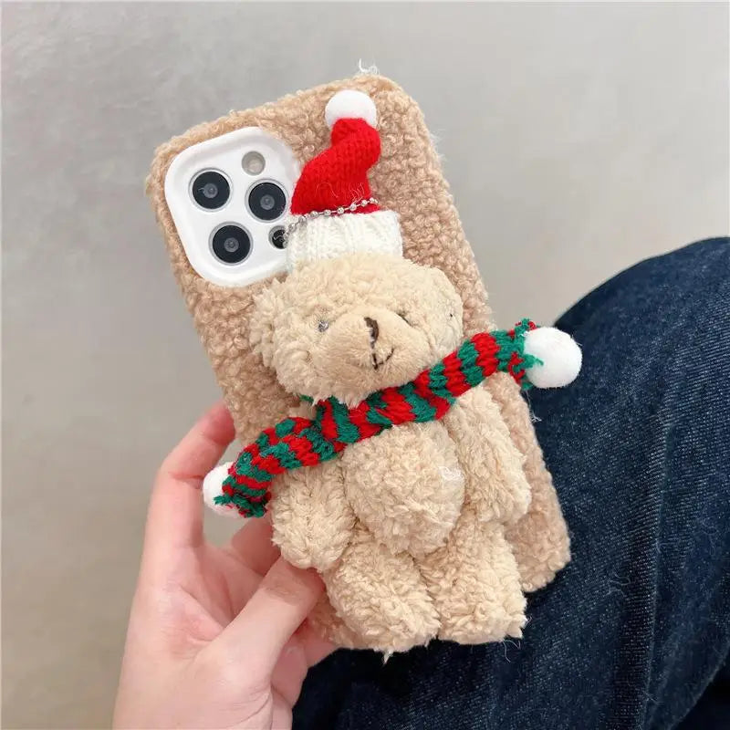 Plush Christmas Bear Phone Case ShopOnlyDeal