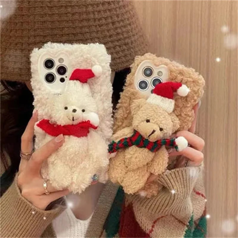 Plush Christmas Bear Phone Case ShopOnlyDeal